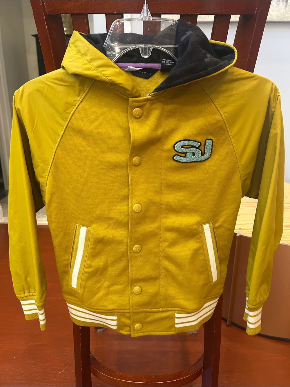 Sean John Yellow Hooded Jean-Style Kids Jacket with Black Hood Lining